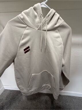 Hurley Cream Pullover Hoodie with Small Maroon Logo